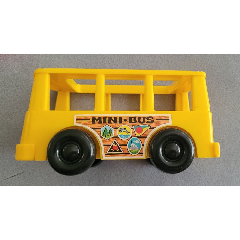 FISHER PRICE Little People Yellow Mini Bus-#141/Vintage 1988-Pampers Promotional - Picture 9 of 11